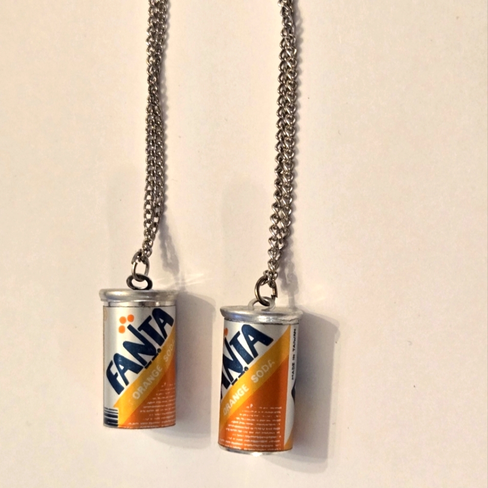 Set Of 2 Vintage "Fanta Can" Necklaces